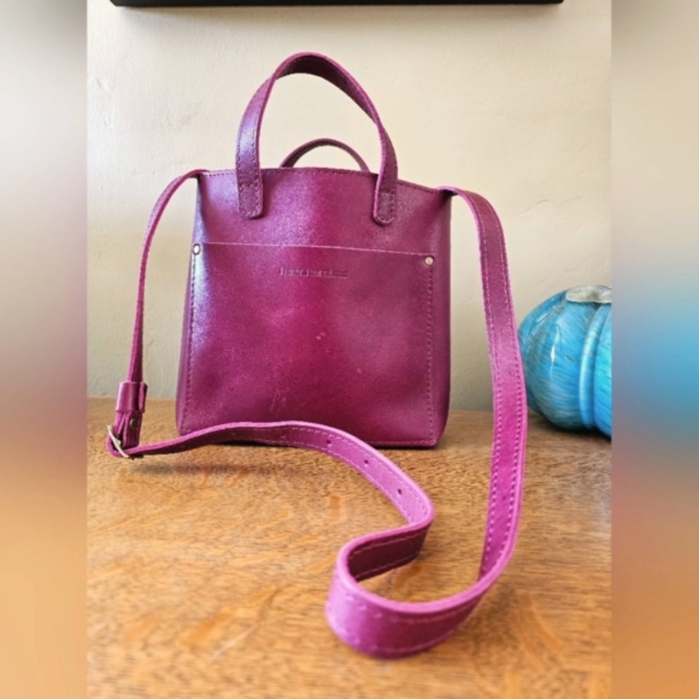 Portland Leather Goods Boysenberry Zippered Mini Crossbody